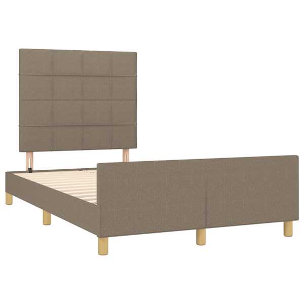 Voodiraam peatsiga, pruunikashall, 120 × 190 cm, kangas — mudel 3270517