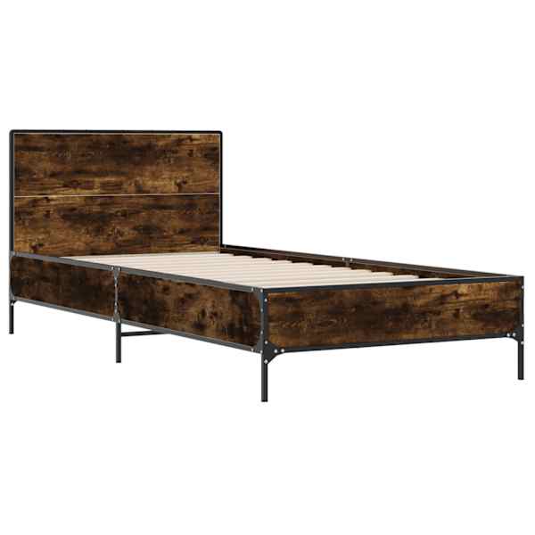 Voodiraam, suitsutatud tamm, 75 × 190 cm, tehispuit — mudel 845559