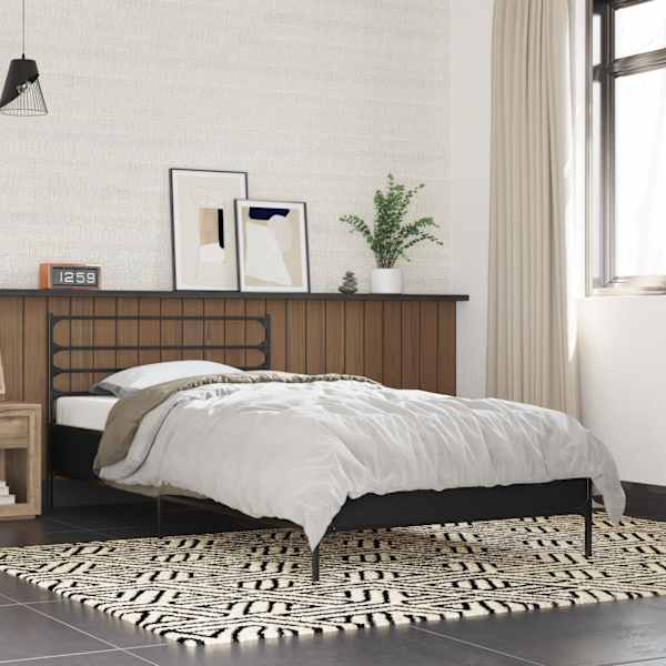 Voodiraam, must, 100 × 200 cm, tehispuit — mudel 845587
