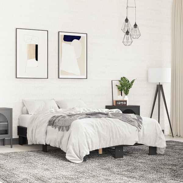 Voodiraam, must, 120 × 200 cm, tehispuit — mudel 845862