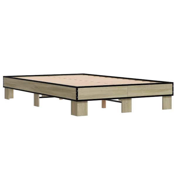 Voodiraam, sonoma tamm, 120 × 200 cm, tehispuit