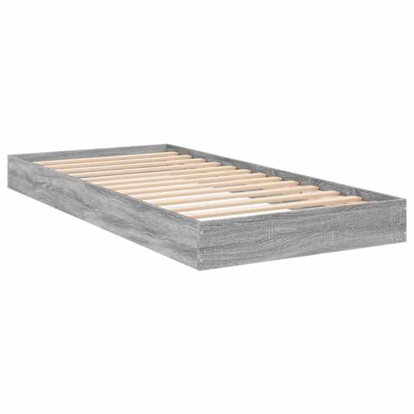Voodiraam, hall sonoma tamm, 75 × 190 cm, tehispuit — mudel 842082
