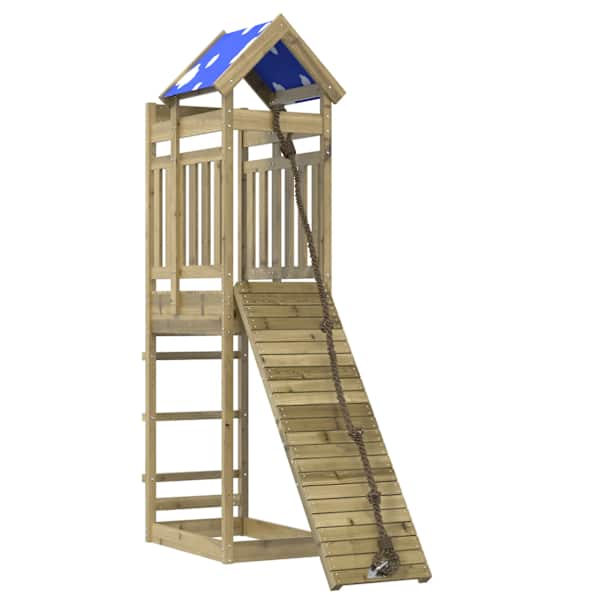 Õue mänguväljak, 52,5 × 177 × 239 cm, immutatud männipuit – mudel 3279093