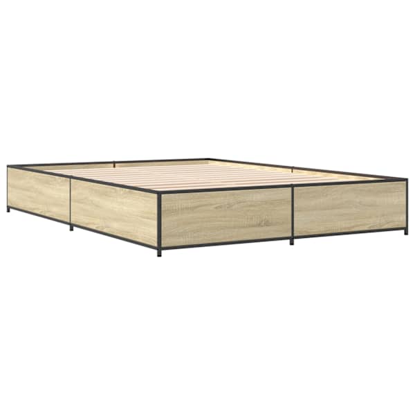 Voodiraam, sonoma tamm, 120 × 190 cm, tehispuit — mudel 3279863