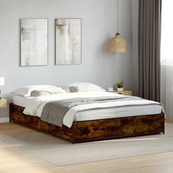 Voodiraam, suitsutatud tamm, 120 × 190 cm, tehispuit — mudel 3279864