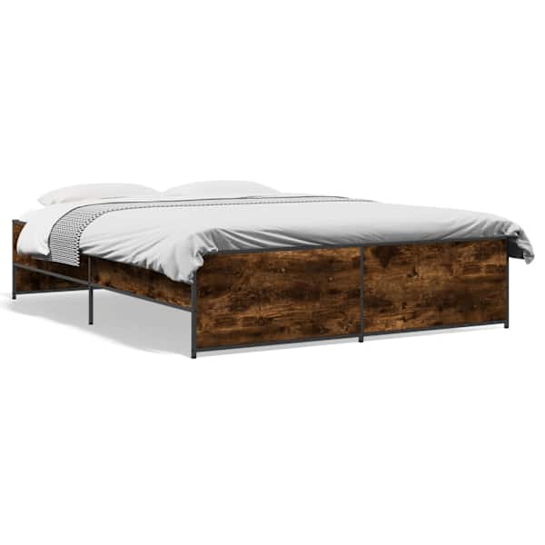 Voodiraam, suitsutatud tamm, 150 × 200 cm, tehispuit — mudel 3279884
