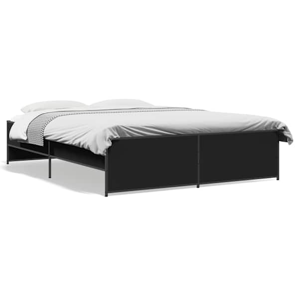 Voodiraam, must, 140 × 200 cm, tehispuit — mudel 3279887