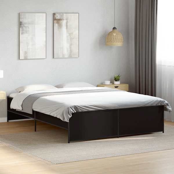 Voodiraam, must, 140 × 200 cm, tehispuit — mudel 3279887