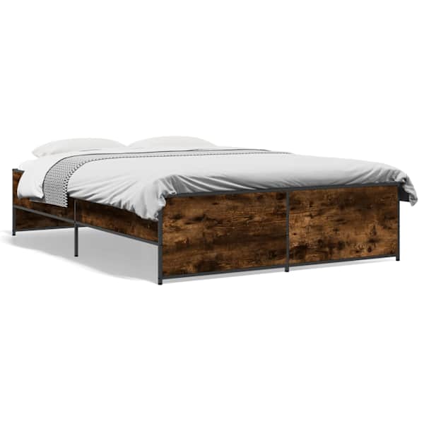Voodiraam, suitsutatud tamm, 120 × 200 cm, tehispuit — mudel 3279894