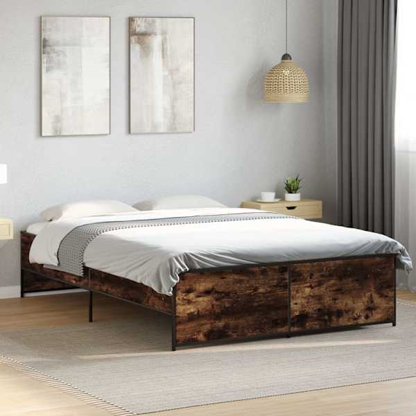 Voodiraam, suitsutatud tamm, 120 × 200 cm, tehispuit — mudel 3279894