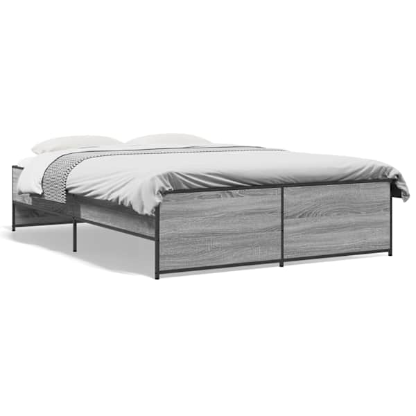 Voodiraam, hall sonoma tamm, 120 × 200 cm, tehispuit — mudel 3279895