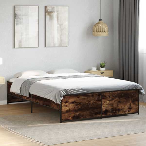 Voodiraam, suitsutatud tamm, 135 × 190 cm, tehispuit — mudel 3279904