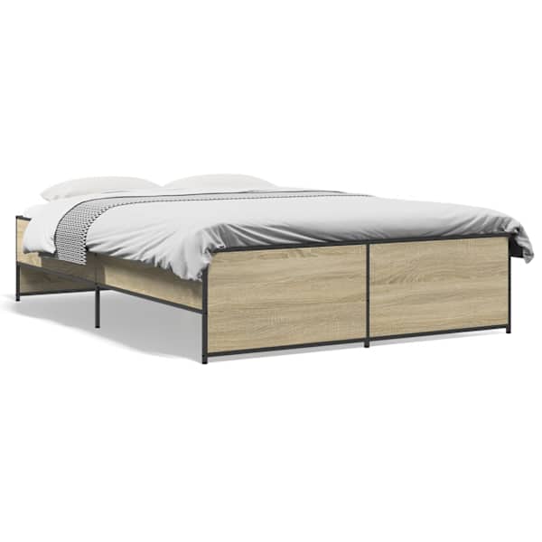 Voodiraam, sonoma tamm, 120 × 190 cm, tehispuit — mudel 3279908