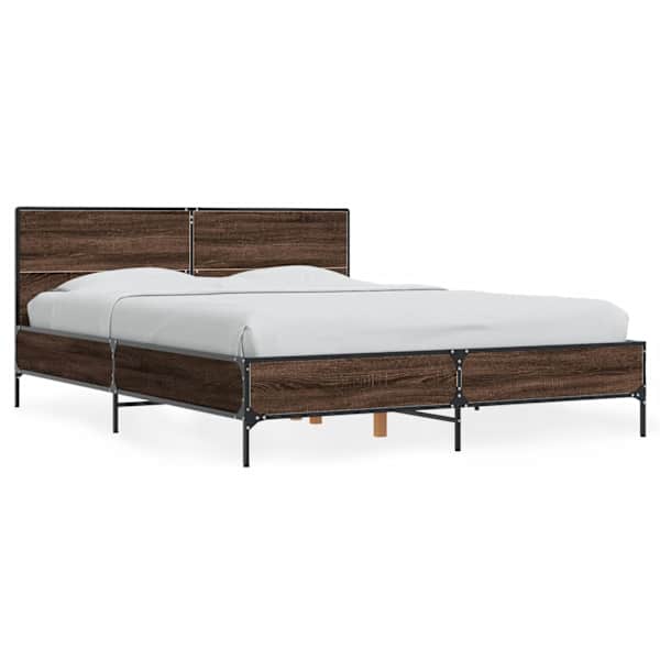 Voodiraam, pruun tamm, 120 × 190 cm, tehispuit — mudel 3280026
