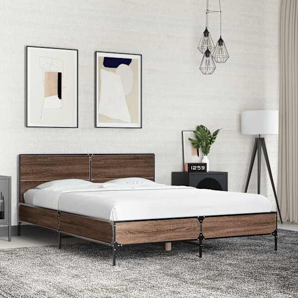 Voodiraam, pruun tamm, 120 × 190 cm, tehispuit — mudel 3280026