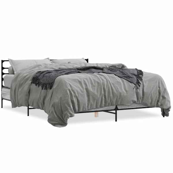 Voodiraam, hall sonoma tamm, 160 × 200 cm, tehispuit — mudel 3280055
