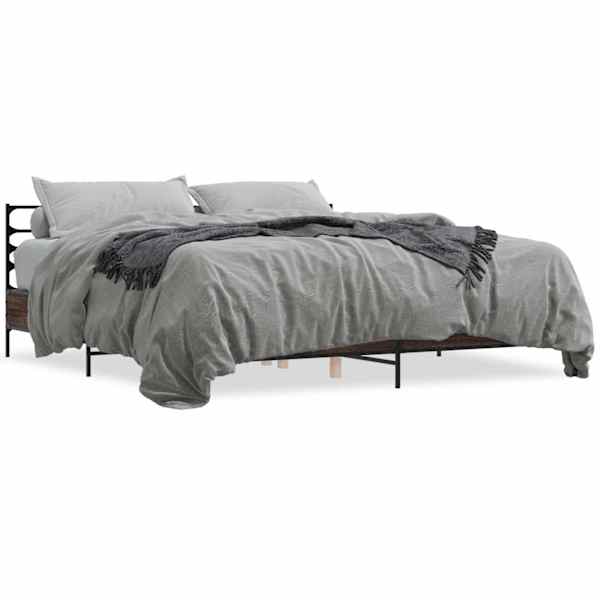 Voodiraam, pruun tamm, 180 × 200 cm, tehispuit — mudel 3280061