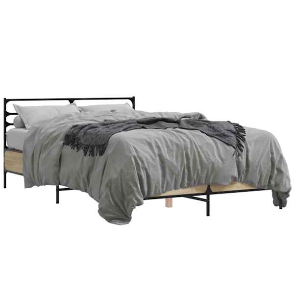 Voodiraam, sonoma tamm, 120 × 190 cm, tehispuit — mudel 3280068