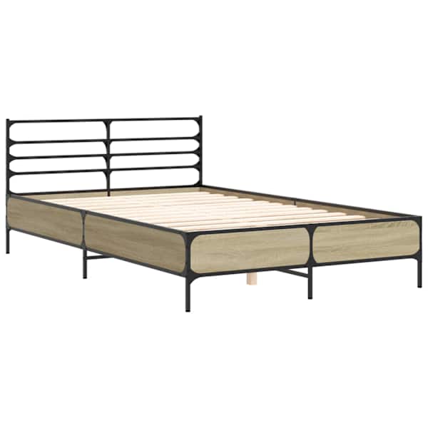 Voodiraam, sonoma tamm, 120 × 190 cm, tehispuit — mudel 3280068