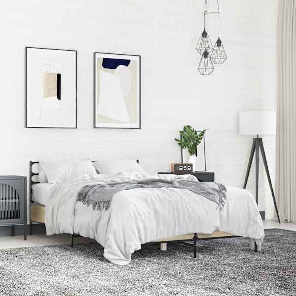 Voodiraam, sonoma tamm, 120 × 190 cm, tehispuit — mudel 3280068