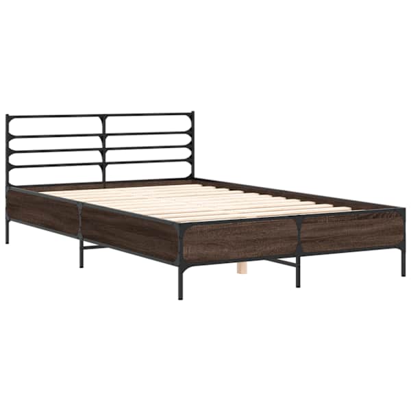 Voodiraam, pruun tamm, 135 × 190 cm, tehispuit — mudel 3280076