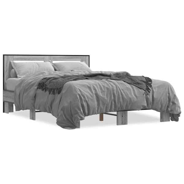 Voodiraam, hall sonoma tamm, 120 × 200 cm, tehispuit — mudel 3280110