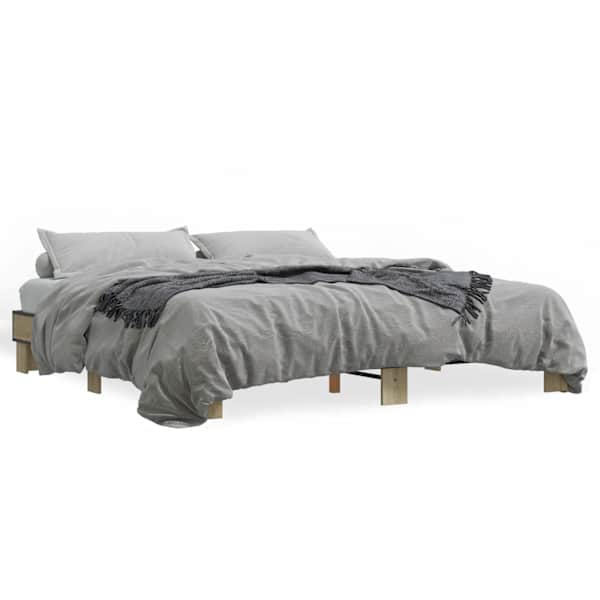 Voodiraam, sonoma tamm, 160 × 200 cm, tehispuit — mudel 3280228