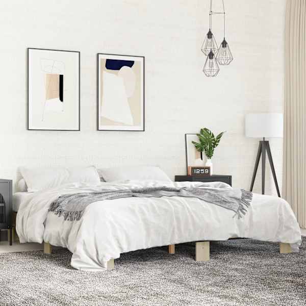 Voodiraam, sonoma tamm, 160 × 200 cm, tehispuit — mudel 3280228
