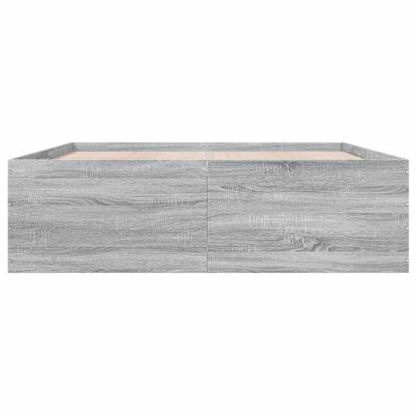 Voodiraam, hall sonoma tamm, 160 × 200 cm, tehispuit — mudel 3280914