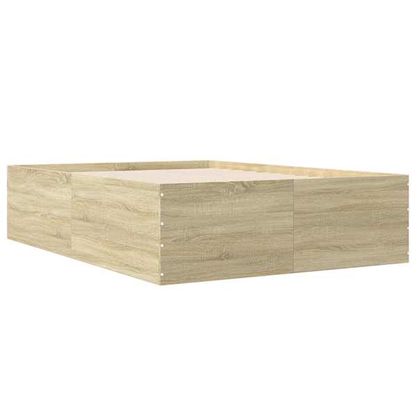 Voodiraam, sonoma tamm, 120 × 200 cm, tehispuit — mudel 3280932