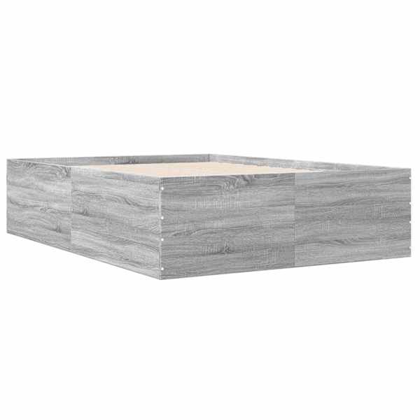 Voodiraam, hall sonoma tamm, 135 × 190 cm, tehispuit — mudel 3280949