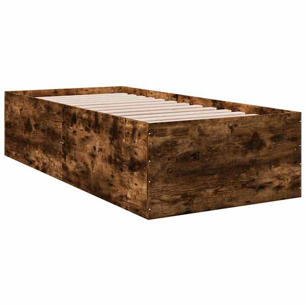 Voodiraam, suitsutatud tamm, 90 × 190 cm, tehispuit — mudel 3280976