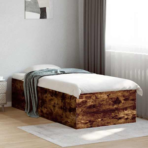 Voodiraam, suitsutatud tamm, 90 × 190 cm, tehispuit — mudel 3280976