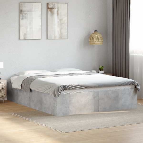 Voodiraam, betoonhall, 150 × 200 cm, tehispuit — mudel 3281010