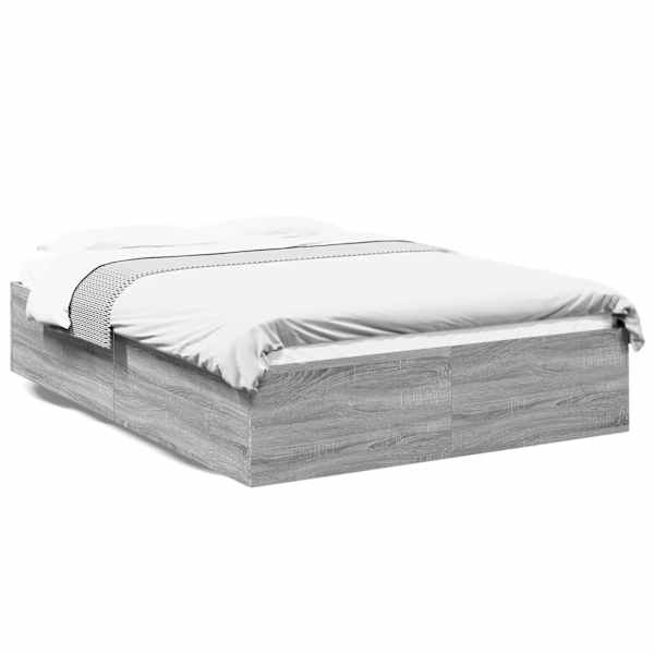 Voodiraam, hall sonoma tamm, 120 × 190 cm, tehispuit — mudel 3281047