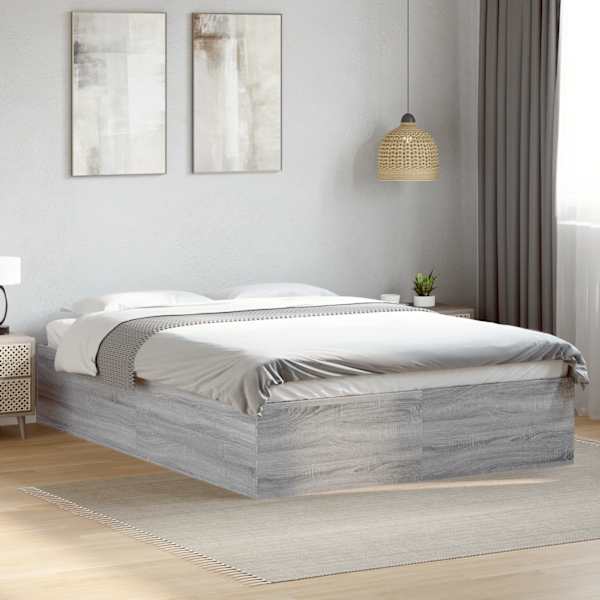 Voodiraam, hall sonoma tamm, 120 × 190 cm, tehispuit — mudel 3281047