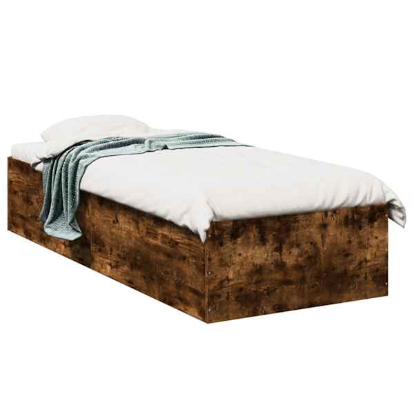 Voodiraam, suitsutatud tamm, 100 × 200 cm, tehispuit — mudel 3281053
