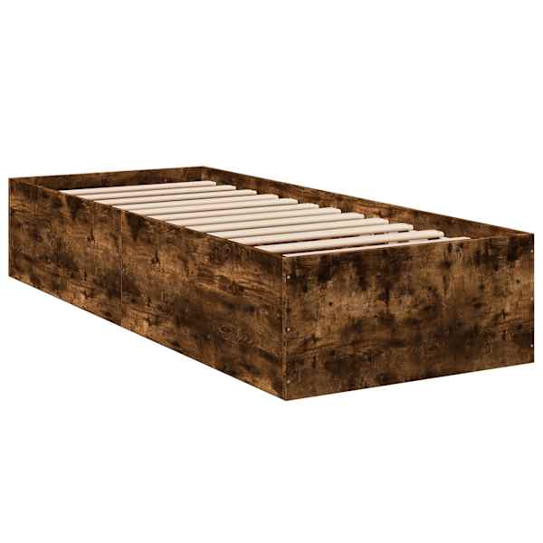 Voodiraam, suitsutatud tamm, 100 × 200 cm, tehispuit — mudel 3281053