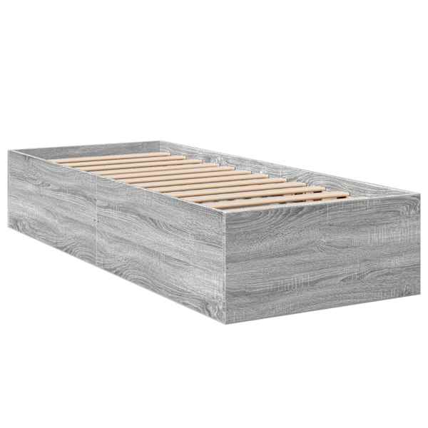 Voodiraam, hall sonoma tamm, 90 × 190 cm, tehispuit — mudel 3281068