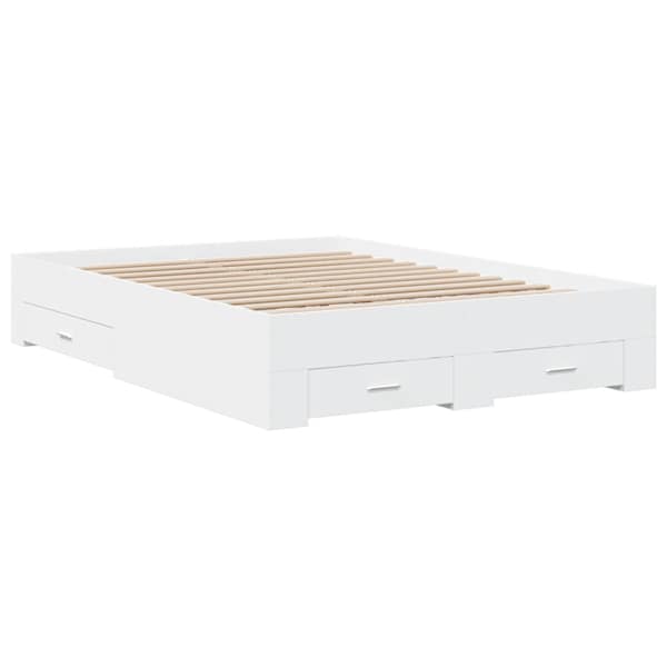 Sahtlitega voodiraam, valge, 140 × 190 cm — mudel 3280398