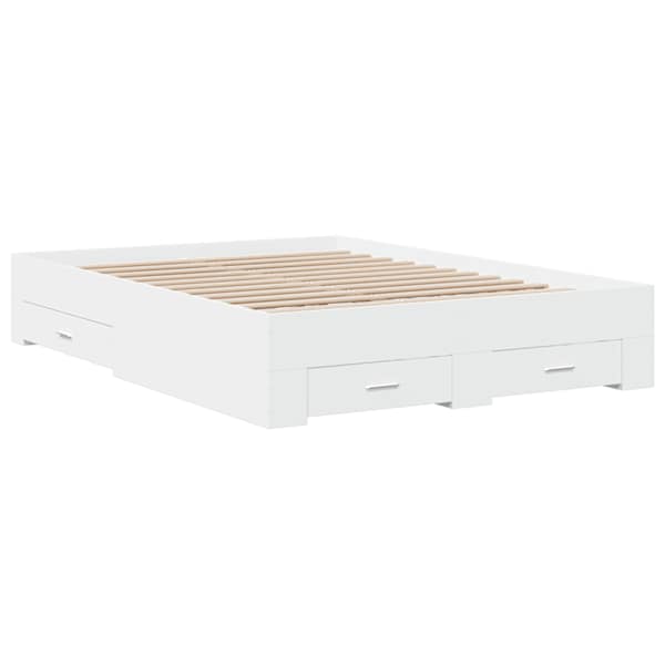 Sahtlitega voodiraam, valge, 135 × 190 cm — mudel 3280405