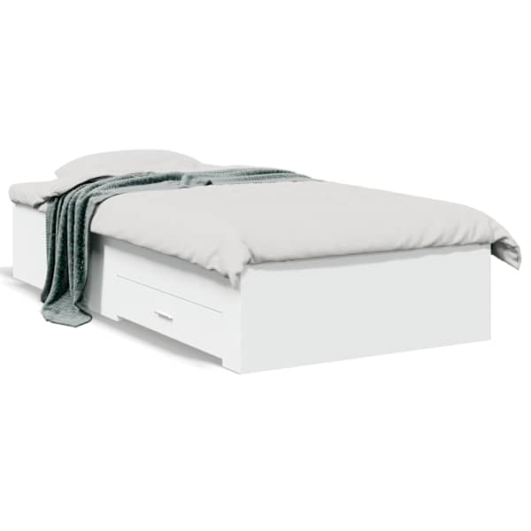 Sahtlitega voodiraam, valge, 100 × 200 cm — mudel 3280419