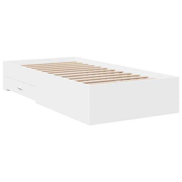 Sahtlitega voodiraam, valge, 100 × 200 cm — mudel 3280419