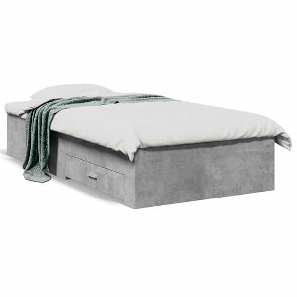 Sahtlitega voodiraam, betoonhall, 100 × 200 cm, tehispuit — mudel 3280422