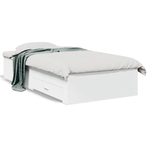 Sahtlitega voodiraam, valge, 90 × 200 cm — mudel 3280426