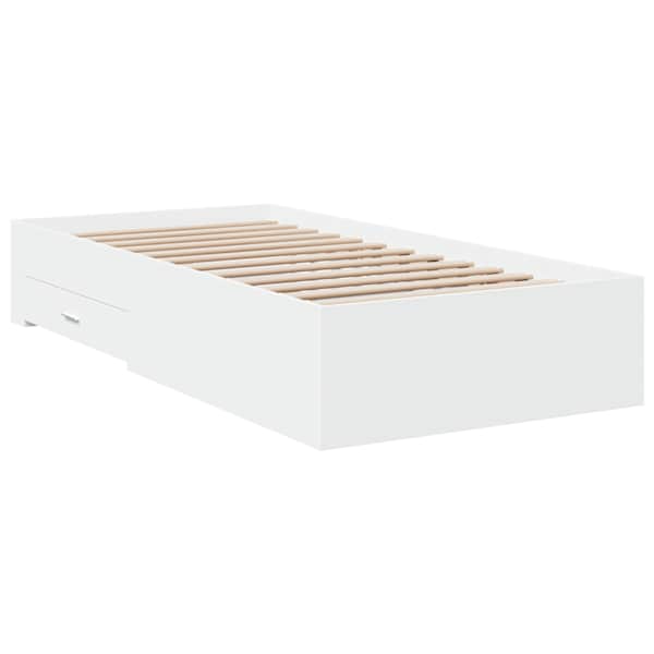 Sahtlitega voodiraam, valge, 90 × 200 cm — mudel 3280426