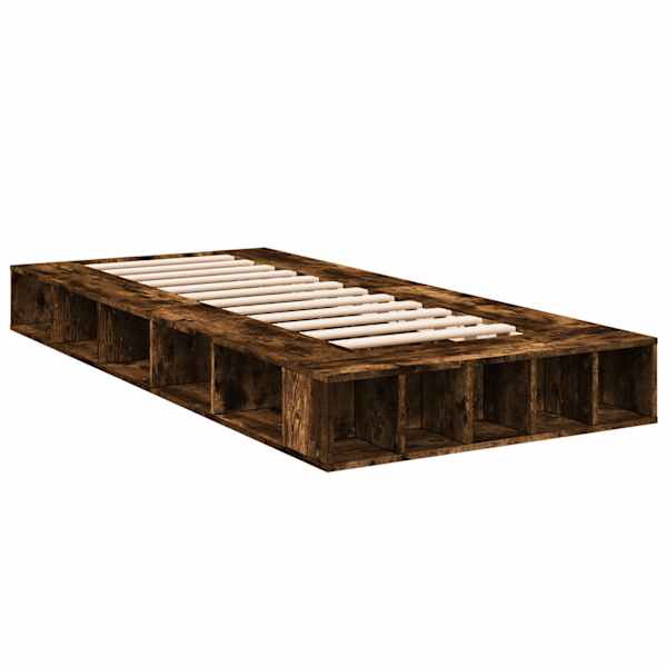 Voodiraam, suitsutatud tamm, 90 × 200 cm, tehispuit — mudel 3280521