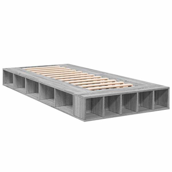 Voodiraam, hall sonoma tamm, 90 × 200 cm, tehispuit — mudel 3280522
