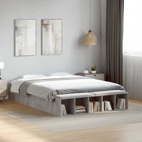 Voodiraam, betoonhall, 120 × 190 cm, tehispuit — mudel 3280597