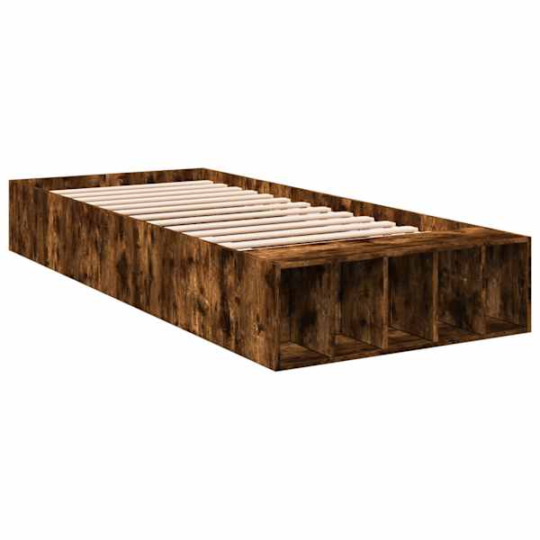Voodiraam, suitsutatud tamm, 100 × 200 cm, tehispuit — mudel 3280605